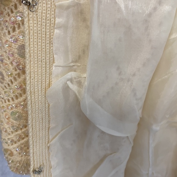 Vintage 100% Wool Cyn Les Hand Beaded Sweater Size British Hong Kong - Picture 9 of 11